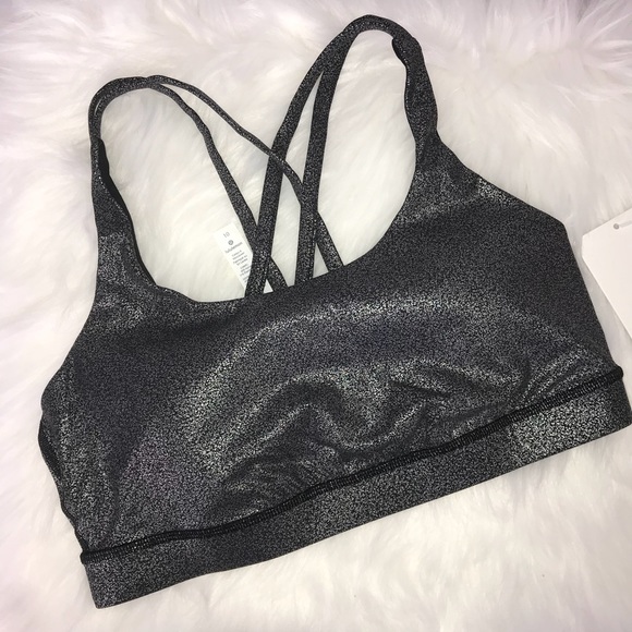 NWT lululemon energy bra foil silver Luminosity - Picture 3 of 8